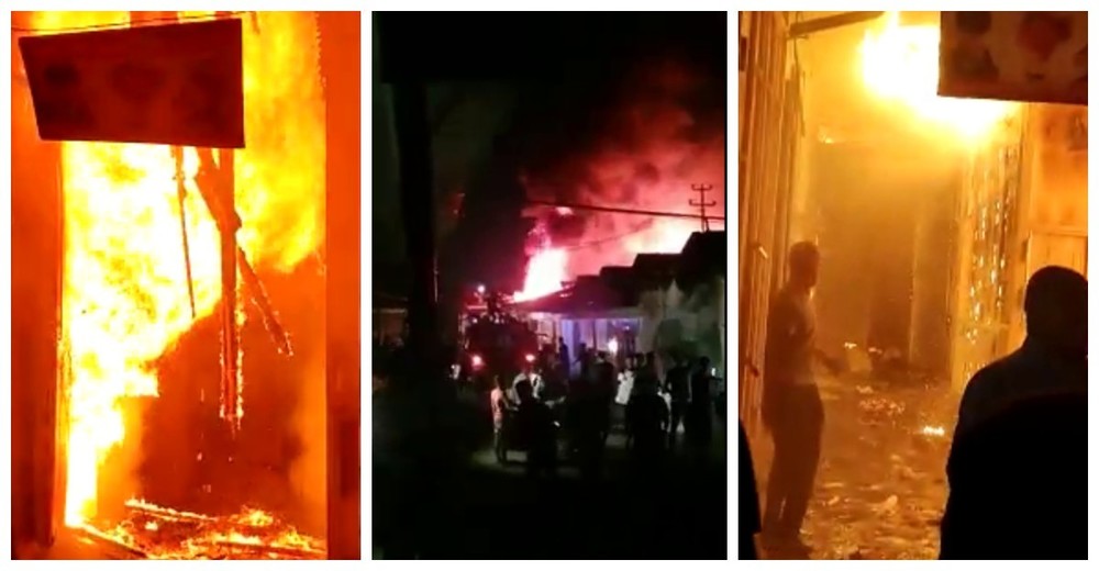 Пожар на рынке в городе Кызыл-Кия
