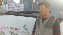 Водитель автобуса №46 оштрафован на 5,5 тыс. сомов за выезд на встречку. Видео