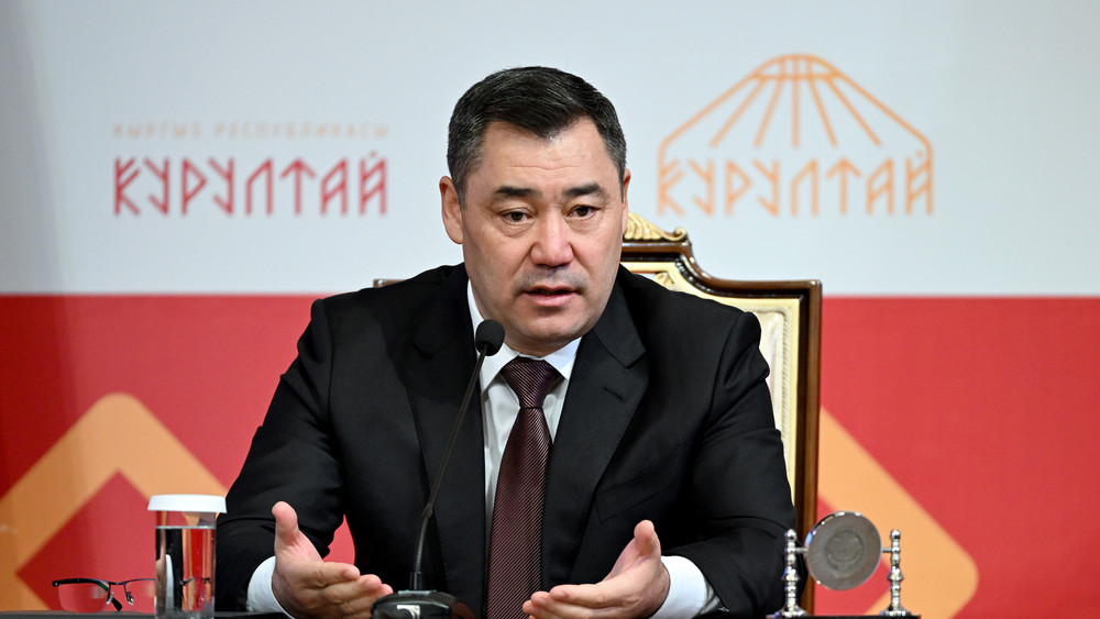 Президент Садыр Жапаров на народном курултае