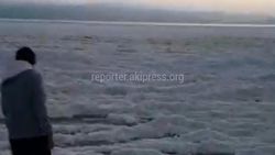 Замерзший берег Иссык-Куля. <b>Видео</b>