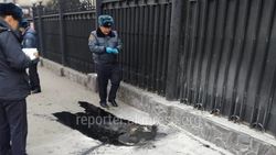 В милиции рассказали подробности сожжения шины возле посольства Росии