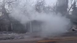 На ул.Фрунзе дымят мусорные баки. Фото