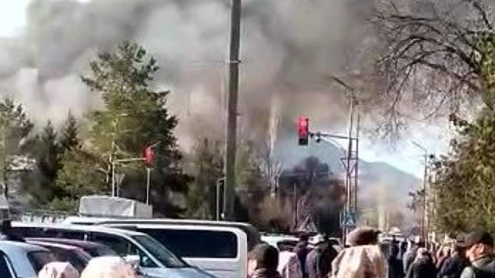 Пожар в больнице Аксыйского района. Видео очевидца