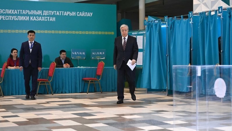 Токаев на парламентских выборах в Казахстане