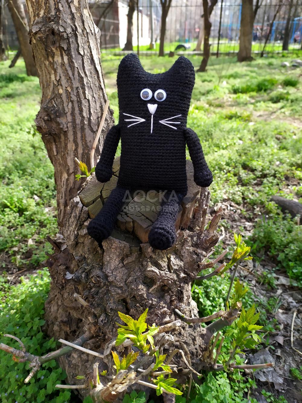 Игрушка амигуруми Черный кот