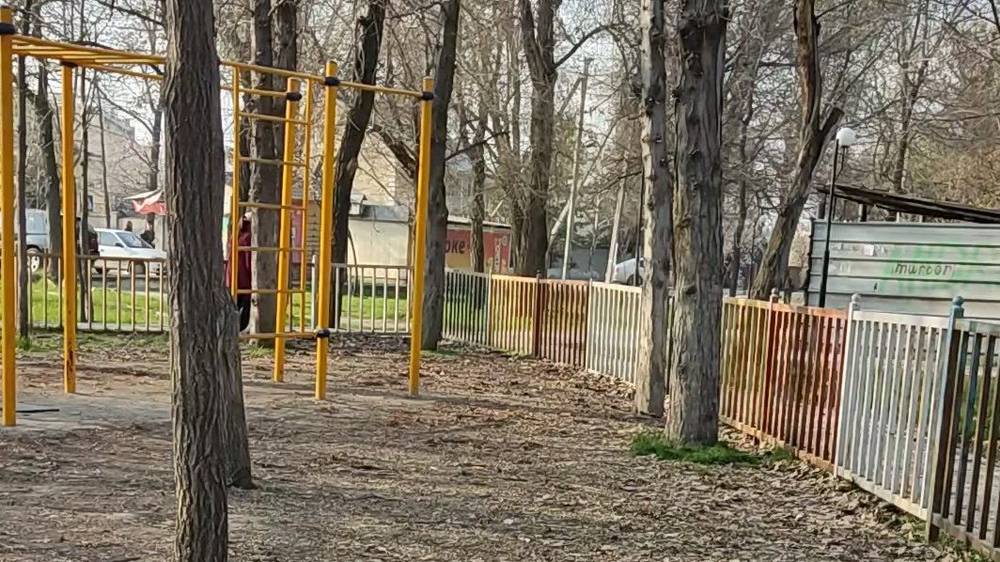 Горожанка жалуется на состояние детской площадки в парке на Бакаева-Айни. Видео и фото