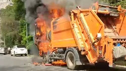 Еще видео, как горел мусоровоз на Боконбаева
