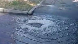 «Специально сбрасывают воду». В «Бишкекводоканале» рассказали, почему в Аламедине-1 вода из люка топит тротуар