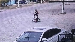 Драка в Аламединском районе: Мужчина бьет ногой по голове лежачего. Видео