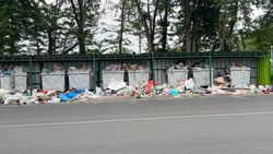 На мусорной площадке на Орозбекова образовалась свалка. Фото