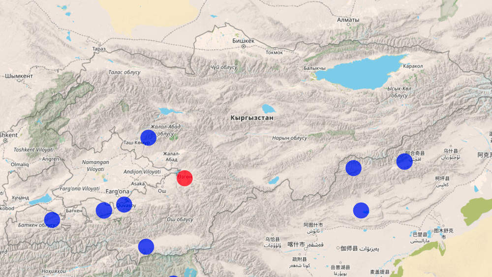 Баллы кыргызстан. Узген карта. Землетрясение в Кыргызстане. Кыргызстан ночью. Киргизия ночью.