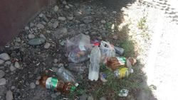 На ул.Руставели выбросили мусор у дома. Фото