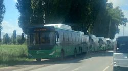 Новые автобусы из Китая заехали на территорию Кыргызстана