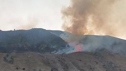 Пожар на горе в районе курорта «Иссык-Ата»