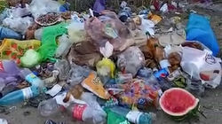 Пляж в Бостери завален мусором. Видео
