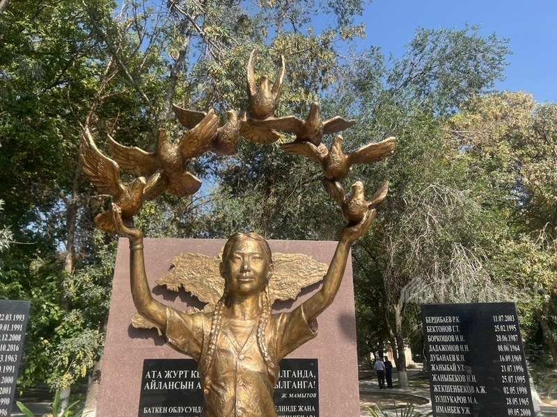 Monument to young girl who was killed in Kyrgyz-Tajik border conflict ...