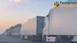 Более 400 грузовиков стоят на объездной дороге в районе Канта