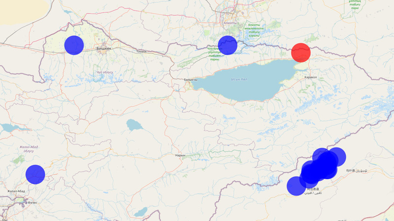 A magnitude 3 earthquake occurs on the Kyrgyz-Kazakhstan border