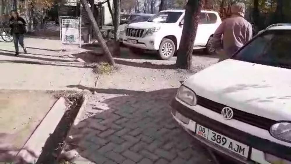 На Гагарина напротив БГУ нет тротуара. Видео горожанина