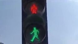 На пешеходном светофоре на Дэн Сяопина одновременно горят зеленый и красный. Видео