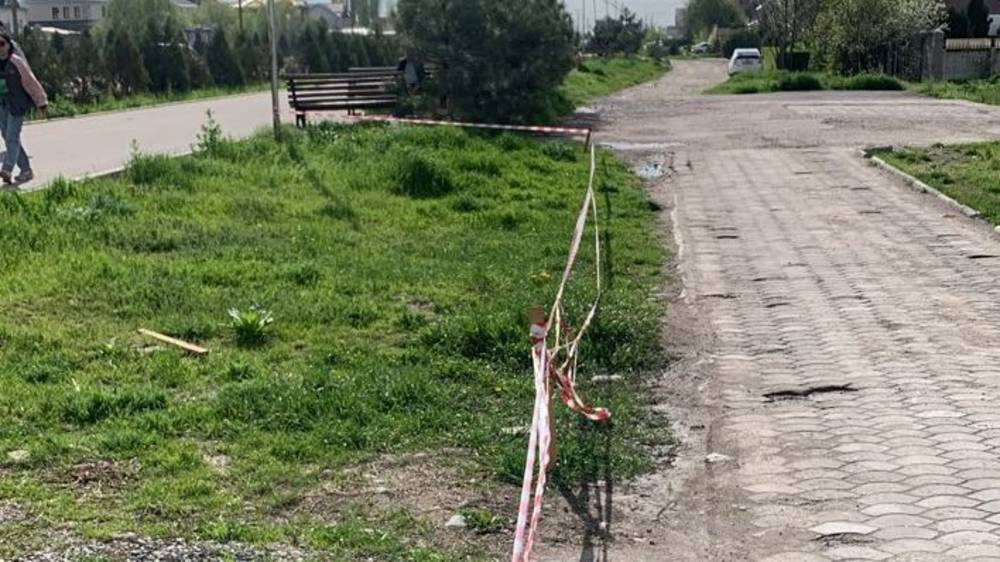 Муниципальная инспекция обновила ленту вокруг зеленой зоны на Южной магистрали. Фото