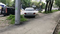 Водители уничтожают новый тротуар и зеленую зону на Льва Толстого. Видео