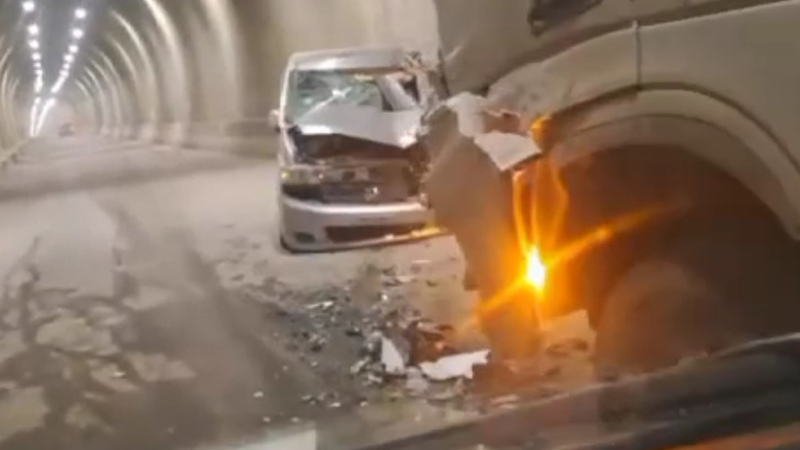 Cargo truck and car collide in Too-Ashuu pass tunnel - Vimarsana News