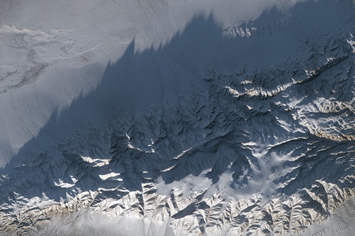 Immagine: montagne mongole dallo spazio