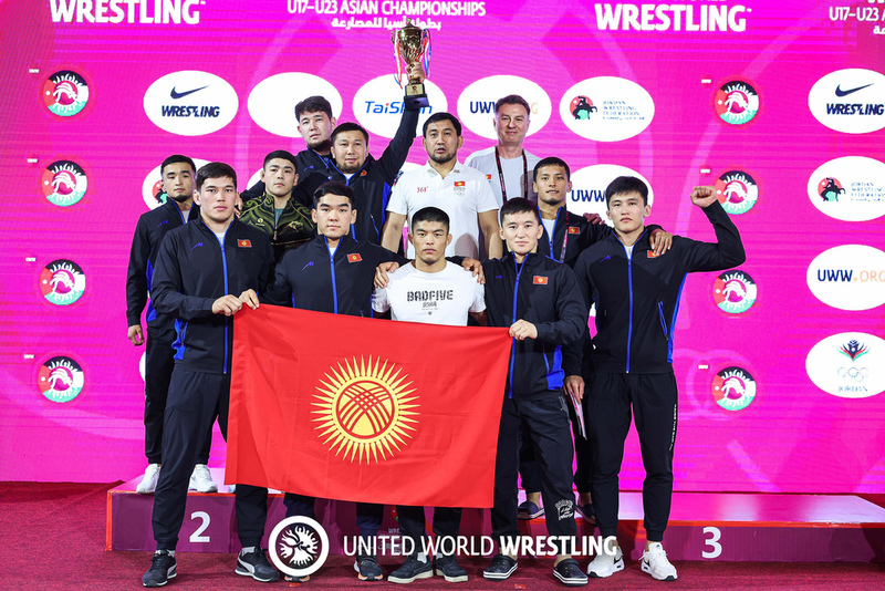 Kyrgyzstan ranks second in the medal table of the U23 Asian Wrestling Championship