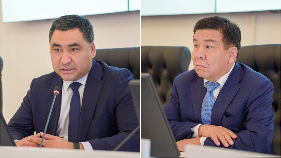 первый зампред кабмина Данияр Амангельдиев, председатель ГНС Алмамбет Шыкмаматов