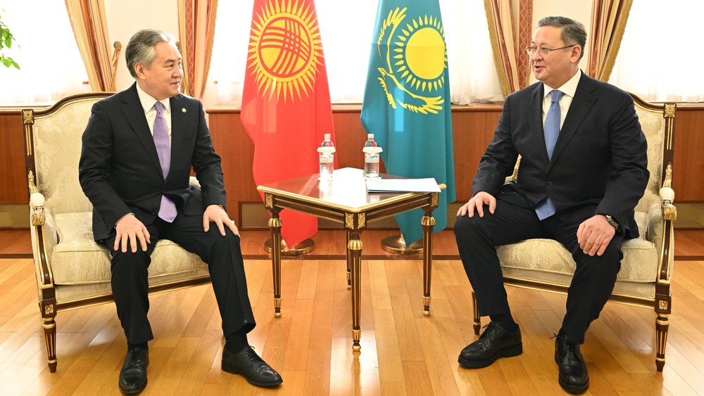 глава МИД КР Жээнбек Кулубаев, глава МИД РК Мурат Нуртлеу