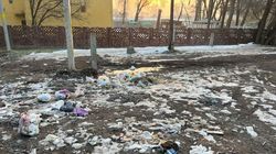 Стихийная свалка возле детсада в Беловодском. Фото