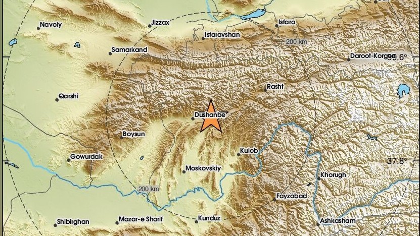 Заминларзаи 4,7 дараҷаӣ дар Тоҷикистон рух дод.