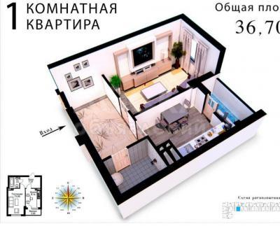 Продаю 1-комнатную квартиру, 38кв. м., этаж - 5/10, Исакеева/Виноградная.
