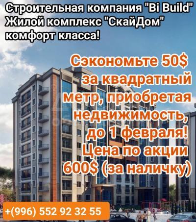 Недвижимость в жилом комплексе "СкайДом" г. Бишкек, ул. Боконбаева 166.