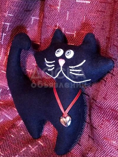 Мягкая игрушка "Черный кот"(handmade)