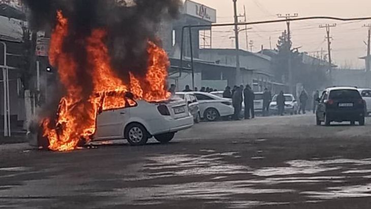 Автомобиль, который сгорел на месте задержания