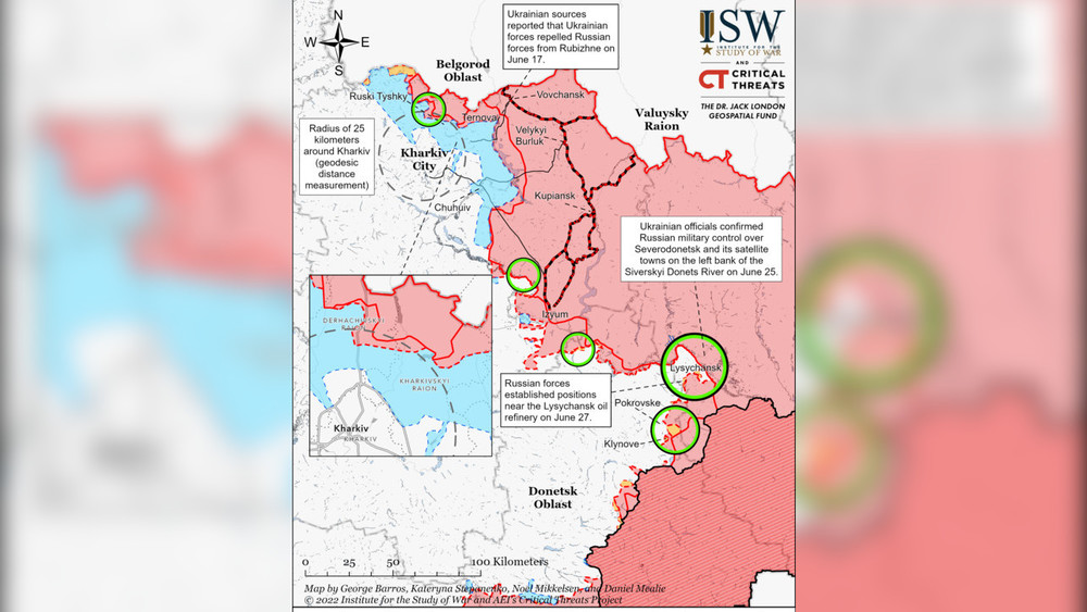 Лисичанск на карте военных действий