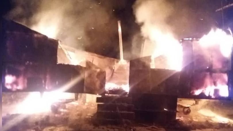 Пожар в городе Каракол