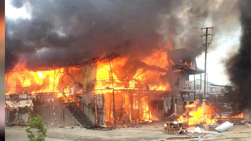 Пожар на рынке в селе Халмион