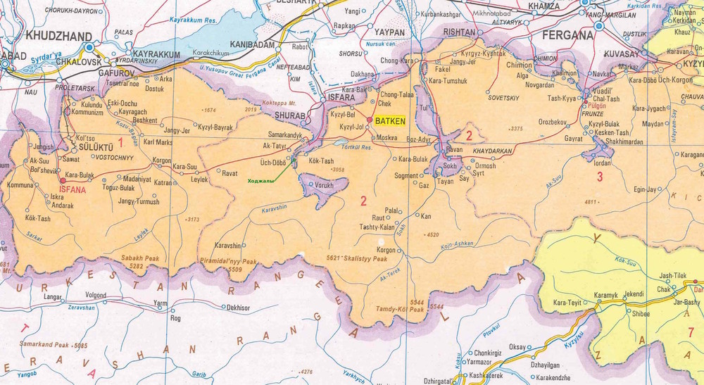 Киргизия россия граница карта