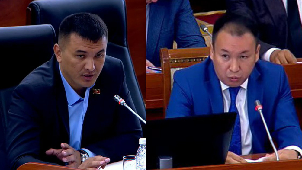 (слева-направо)депутат Максатбек Сарбагышев, зампред «ГИК» Тилек Джеембаев