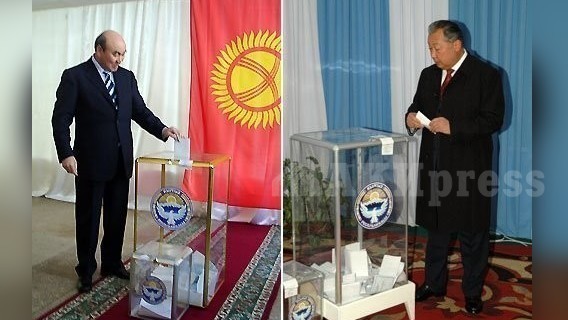 Акаев и Бакиев на выборах в 2005 и 2007 годах