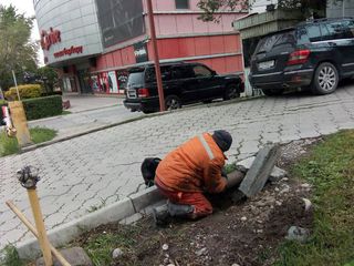 «Бишкекзеленхоз» устранил последствия прорвавшей трубы в центре Бишкека (фото)