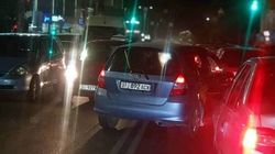 Машина «Яндекс. Такси» выехала на встречку на проспекте Чуй. Фото