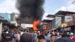 Пожар на рынке «Кудайберген». Видео