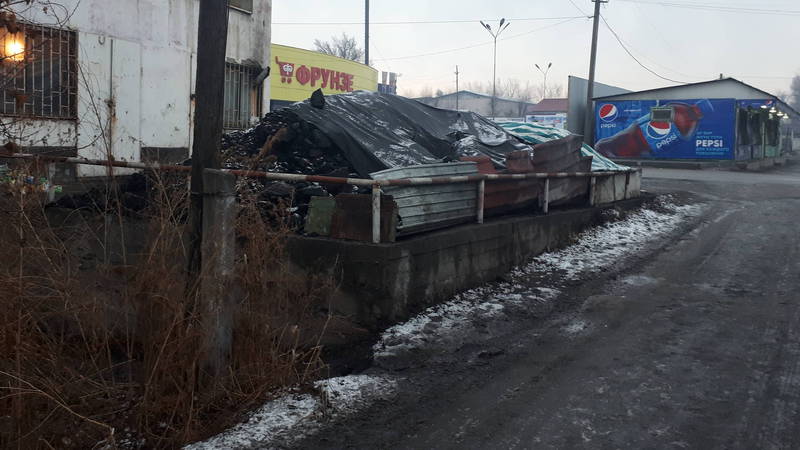 На Фрунзе-Школьной невозможно ходить из-за продажи угля вдоль тротуара, - житель (фото)