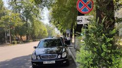 Московской и Тоголок Молдо водители паркуются в зоне действия знака «Остановка и стоянка запрещена» (фото)