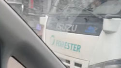 Грузовик компании Forester едет по встречке по Киевской. Видео
