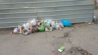 На Ш.Руставели-Ахунбаева мусор складируют на проезжей части